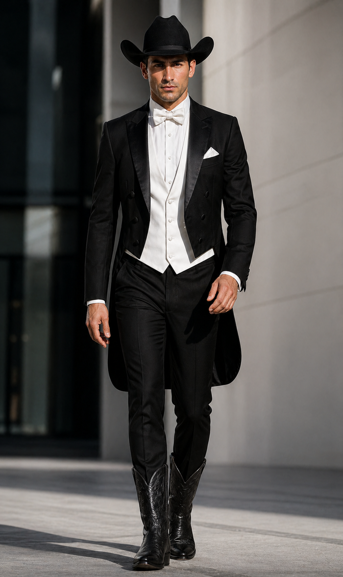 Western Suit - Trajes Para Hombres - Cowboy Formal Attires - Trajes De Novio - Black