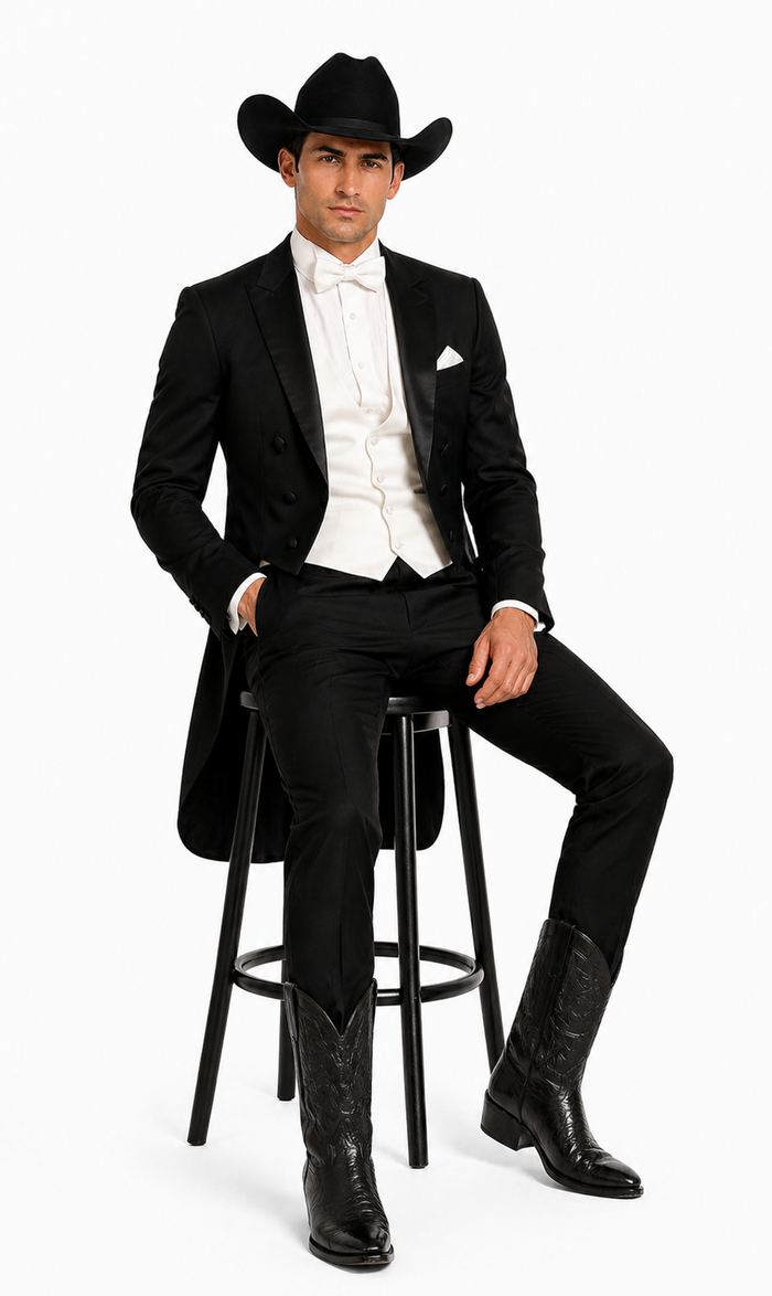 Western Suit - Trajes Para Hombres - Cowboy Formal Attires - Trajes De Novio - Black