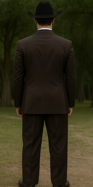 Western Suits For Wedding - Traje Para Hombre - Cowboy Suit With Trim Collar - Slim Fit Cut -  Brown Fitted Pants