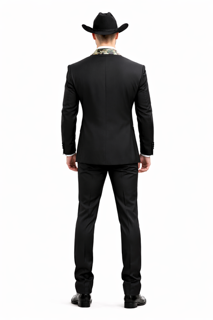 Western Tuxedo - Traje Para Hombre Novio - Cowboy Wedding Suit - Green and Brown Mix Pattern