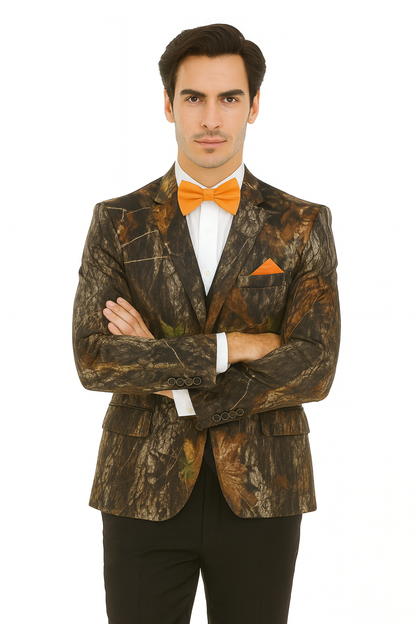 Western Tuxedo - Traje Para Hombre Novio - Cowboy Western Suit - Green and Brown Mix Pattern