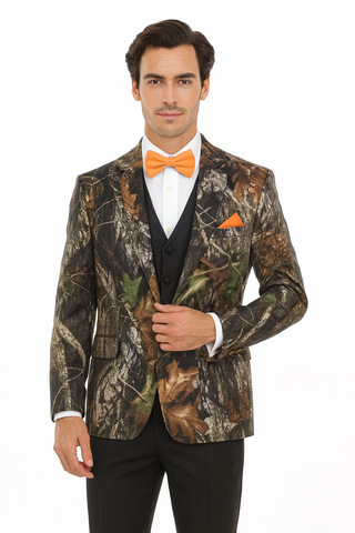 Western Tuxedo - Traje Para Hombre Novio - Cowboy Western Suit - Green and Brown Mix Pattern