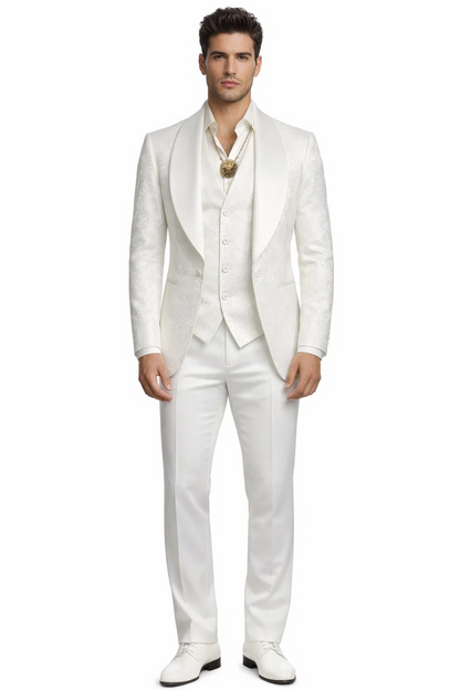 White Luxury Lace 3-Piece Suit