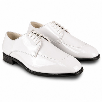 Men Dress Shoe TADI Oxford Formal Tuxedo for Prom & Wedding White Patent