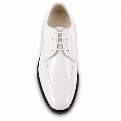 Men Dress Shoe TADI Oxford Formal Tuxedo for Prom & Wedding White Patent