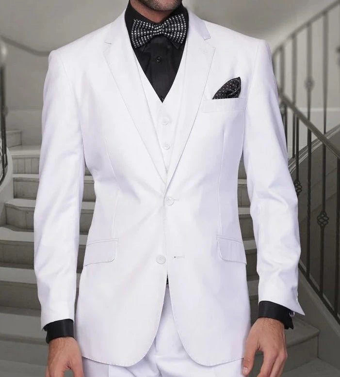 White Scarface Suit for Men Tony Montana 3 Pc Costume V2TR