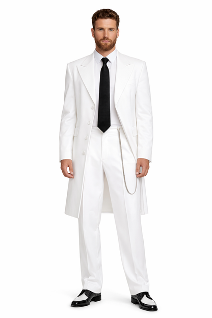 White Zoot Fashion Tuxedo Suit For Men