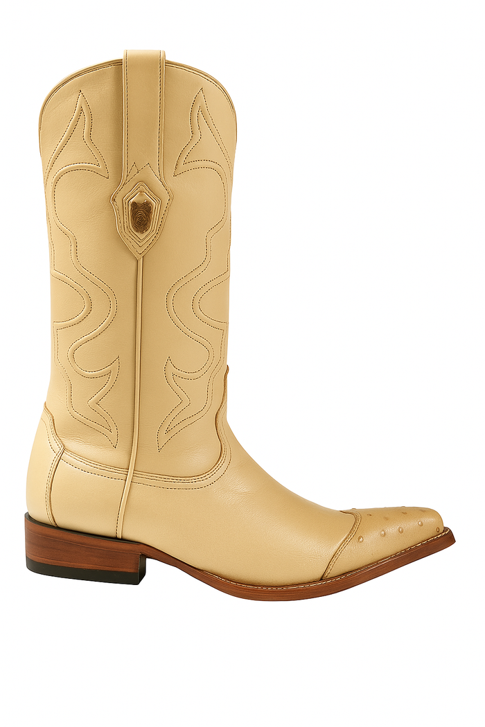 Men's Wild West Smooth Ostrich Skin 3X Toe Boots 29504-B