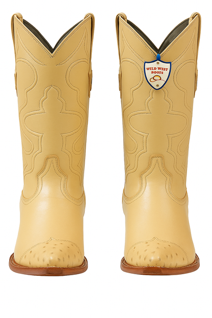 Men's Wild West Smooth Ostrich Skin 3X Toe Boots 29504-B