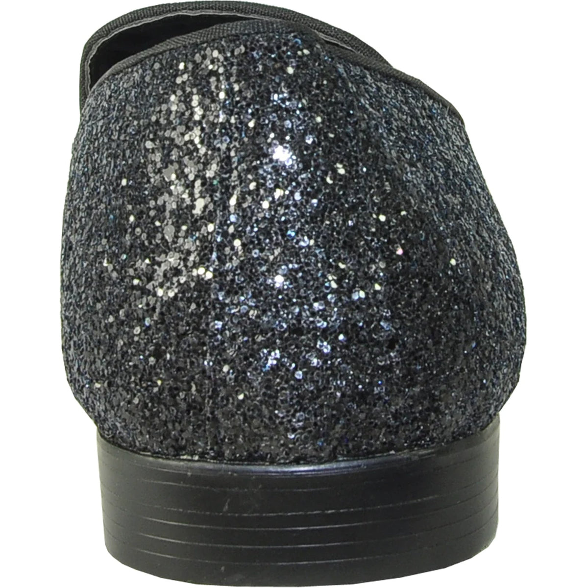Bravo Mens Modern Glitter Sequin Prom Tuxedo Loafer in Black - Men's Dress Shoes
