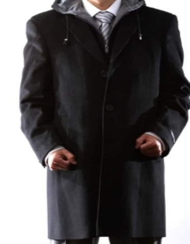 Young Generation Dark color black Wool fabric Winter OverCoat, Dark color black, Dark Charcoal Masculine color