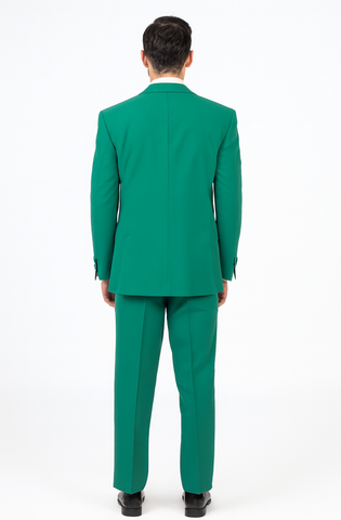 In Aguasta Green - Emerald Color Zacchi Men's 3 Piece Poplin Suit  Spring Colors & Award Winning Design