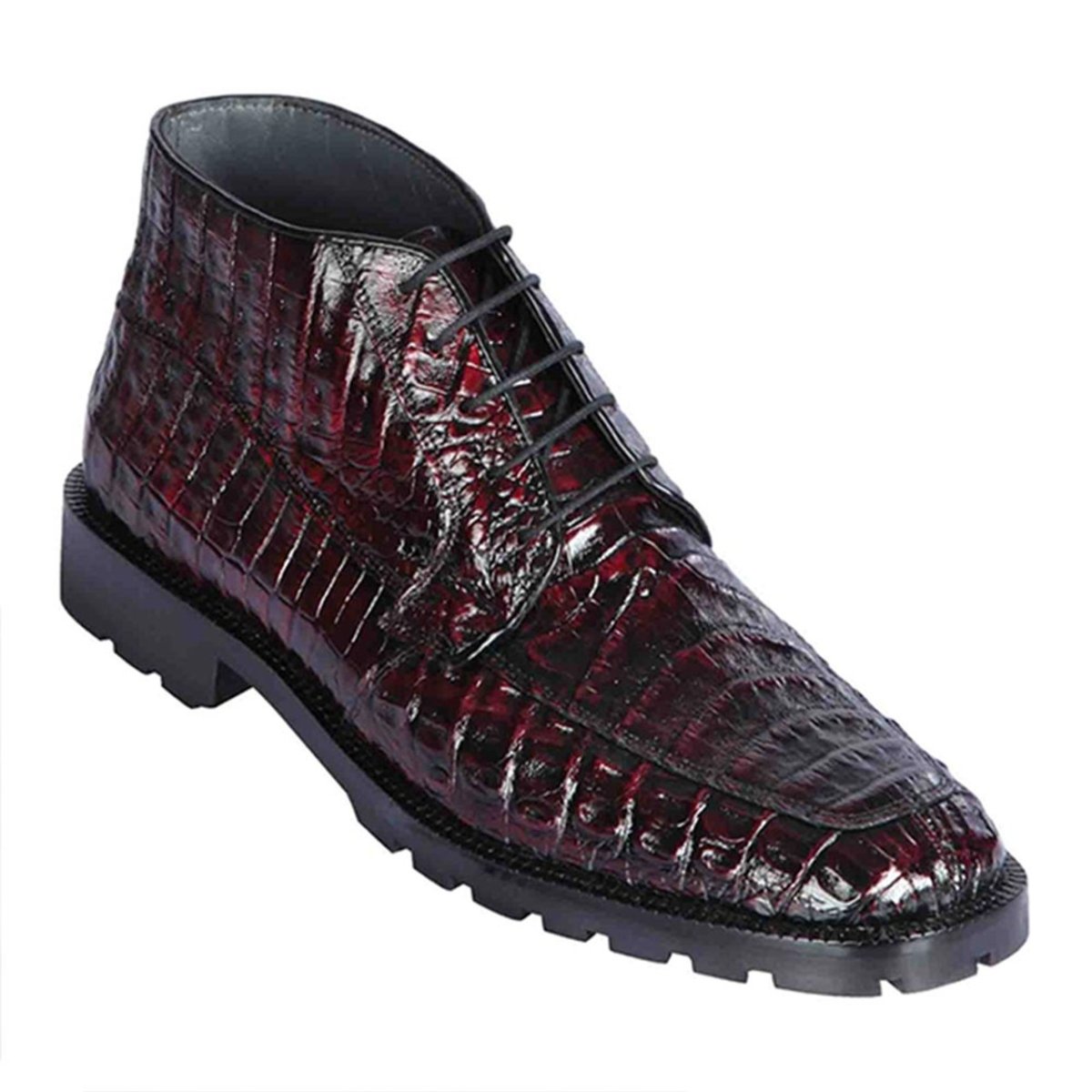 Zapato Bot??n Piel Caiman Panza Color Cherry LAB-ZA2068218