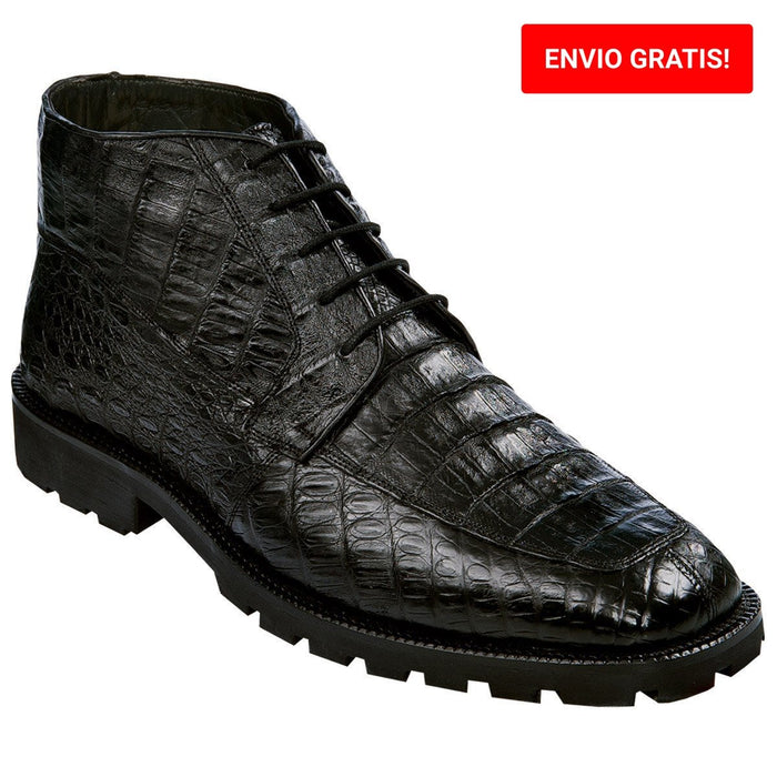 Zapato Bot??n Piel Caiman Panza Color Negro LAB-ZA2068205
