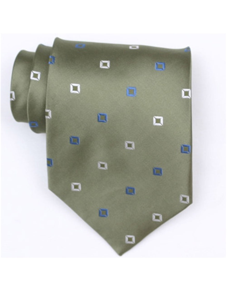 Olive Square Neck Tie - Men's Tuxedo USA