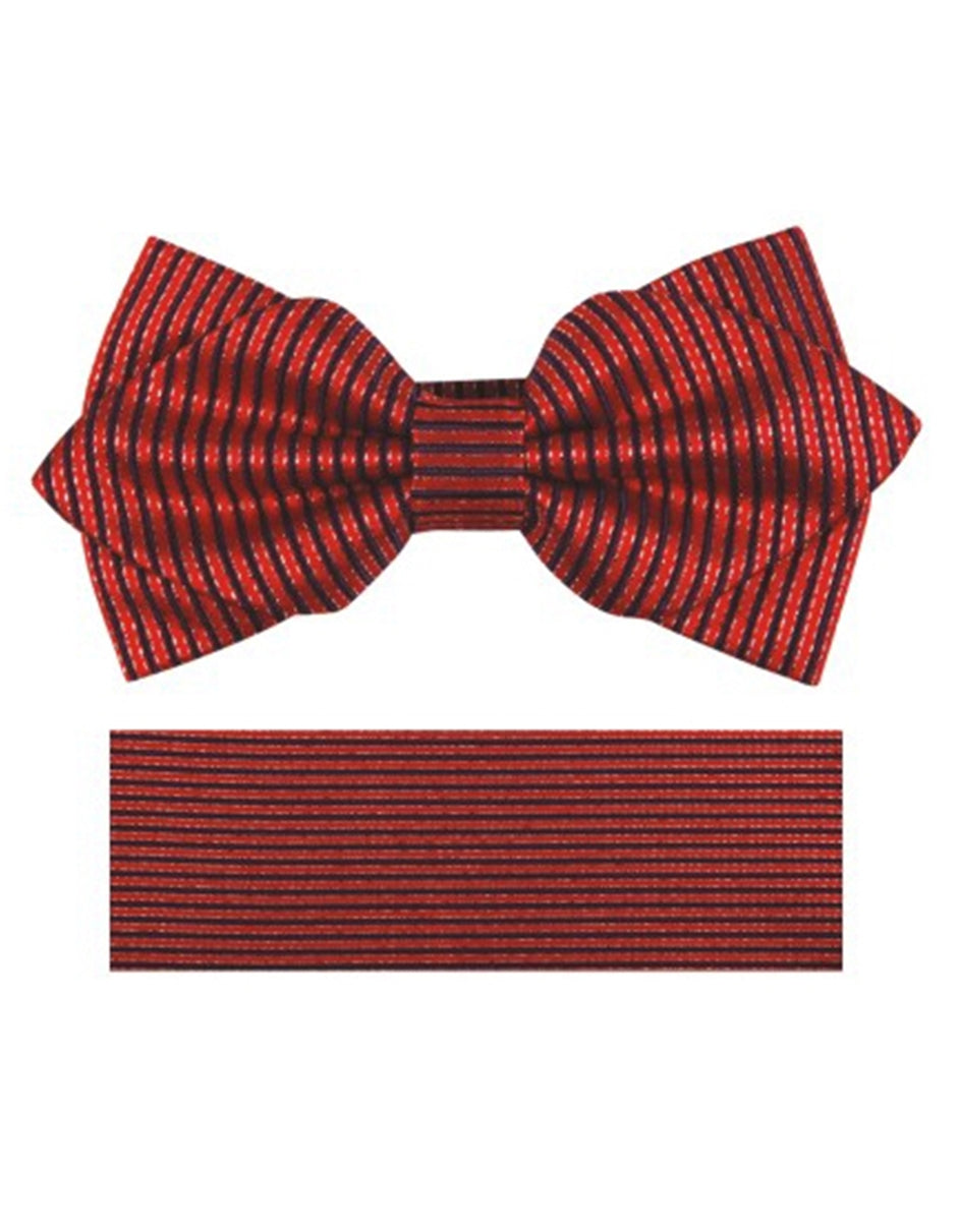 Red Stripe Bow Tie Set