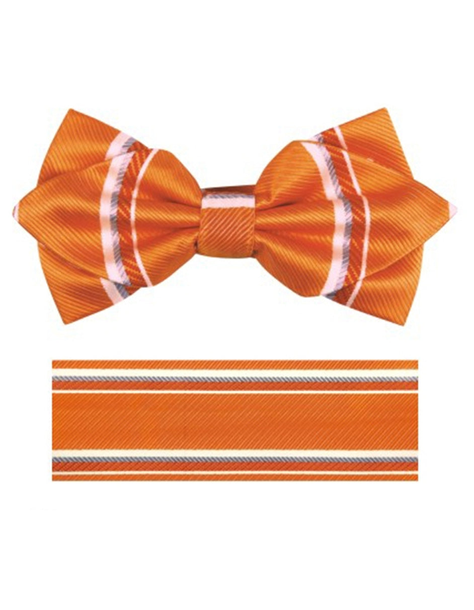 Orange Stripe Bow Tie Set