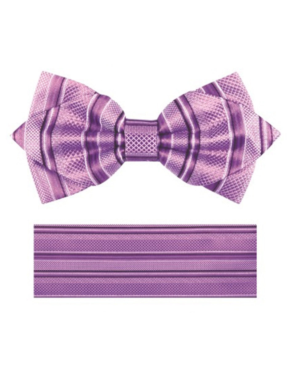 Lilac Stripe Bow Tie Set