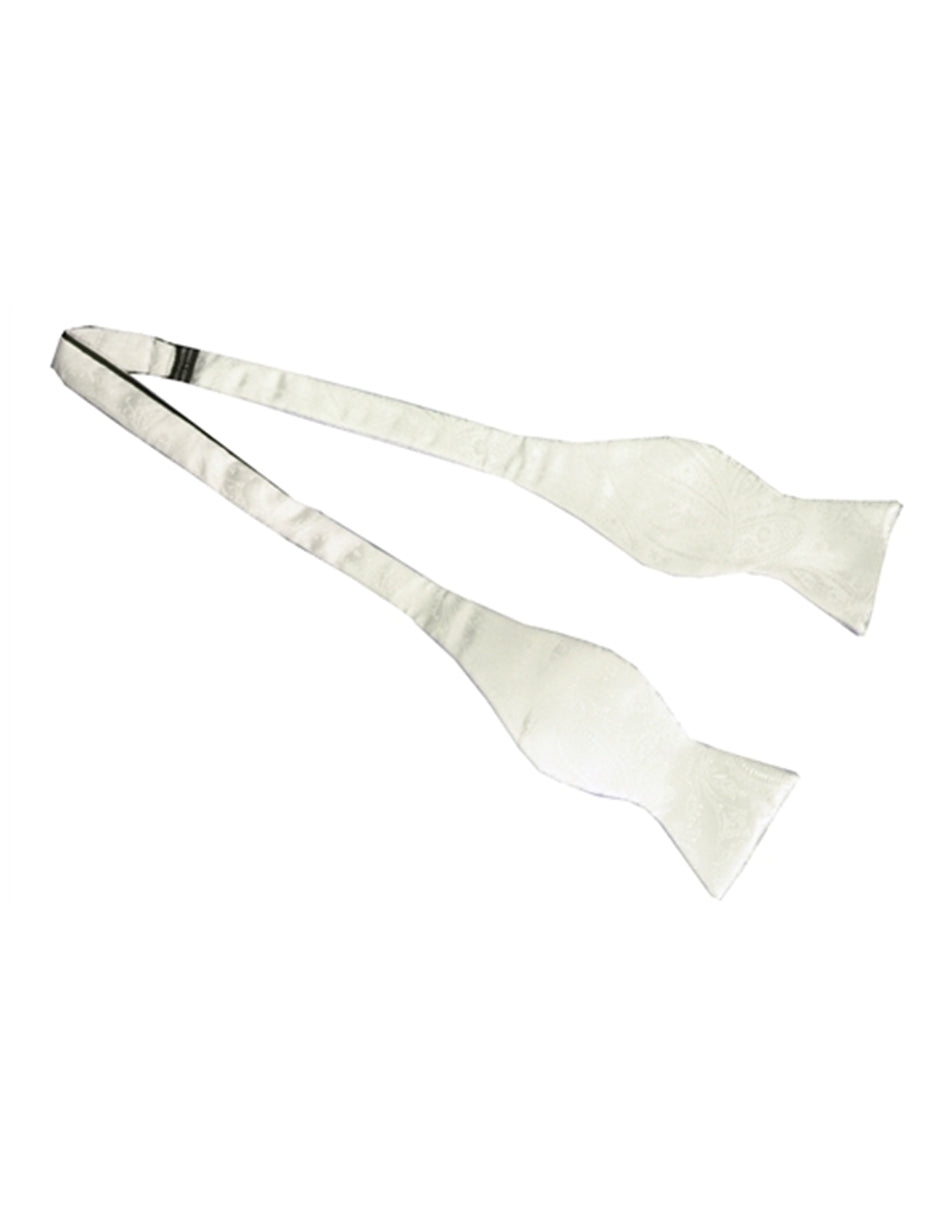 White Self-Tie Bow Tie Set