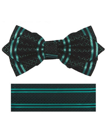 Green Woven Bow Tie Set
