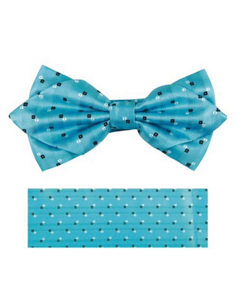 Aqua Dot Bow tie Set - Men's Tuxedo USA