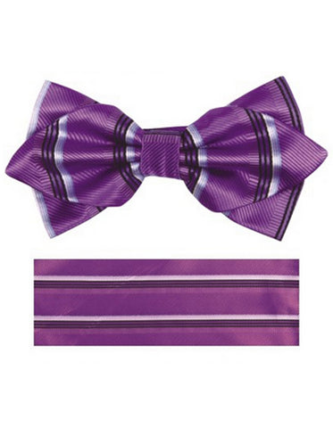 Purple & Black Bow Tie Set