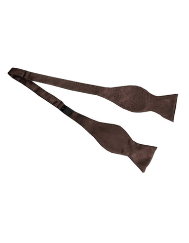 Brown Paisley Self-Tie Bow Tie