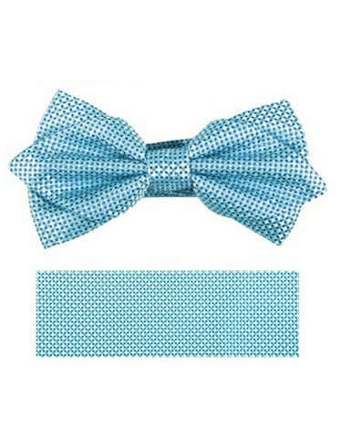 Turquoise Woven Bow Tie Set