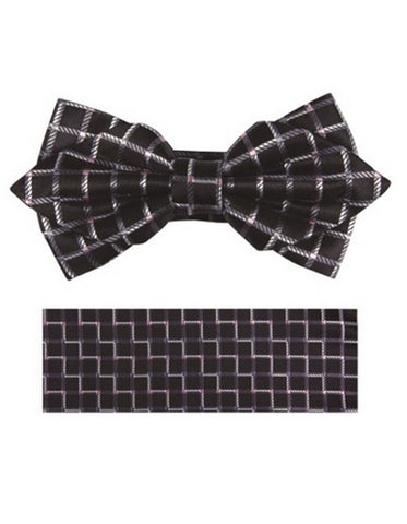 Black Square Bow Tie Set