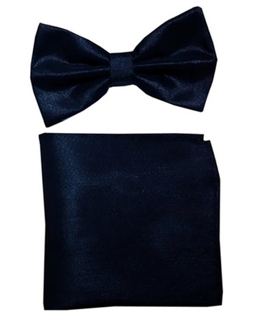 Midnight Blue Velvet Bow Tie Set
