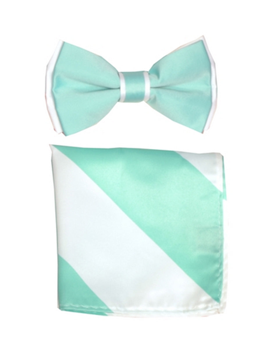 Mint Green & White Bow Tie Set