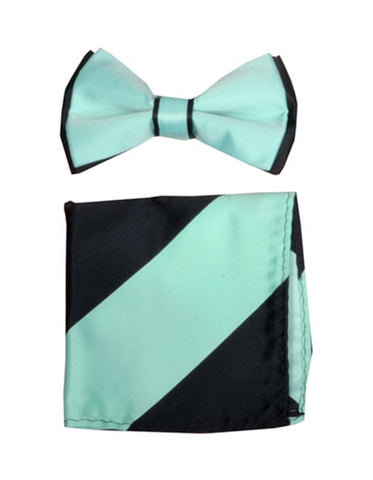 Mint Green & Black Bow Tie Set