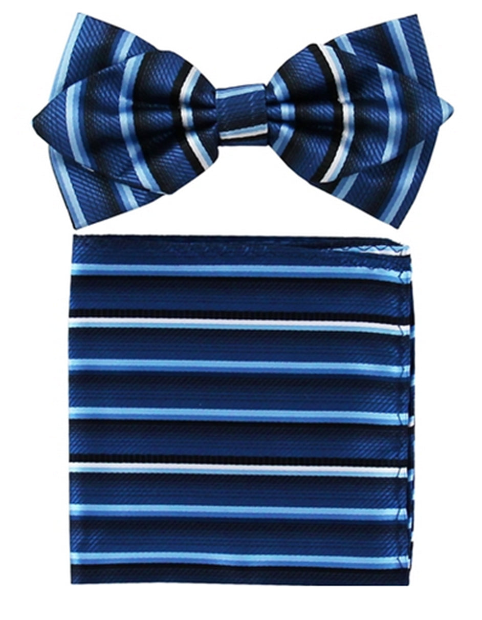 Navy & Light Blue Bow Tie Set