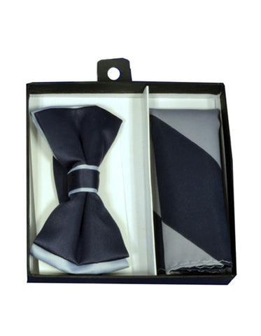 Black & Silver Bow Tie Set