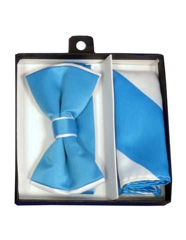 Turquoise & White Bow Tie Set