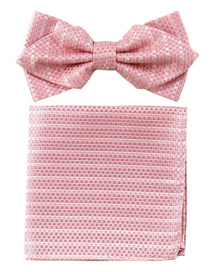 Pink Woven Bow Tie Set - Men's Tuxedo USA