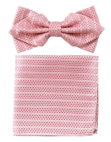 Pink Woven Bow Tie Set