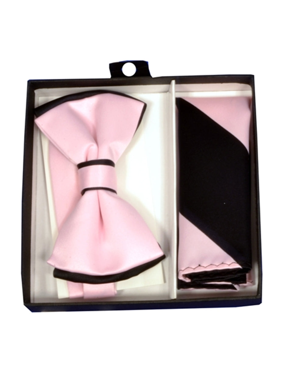 Pink & Black Bow Tie Set