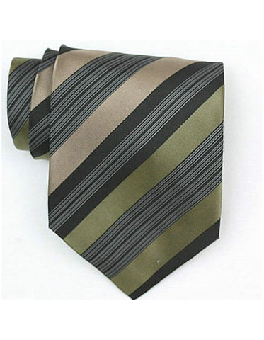 Mocha & Green Stripe Neck Tie