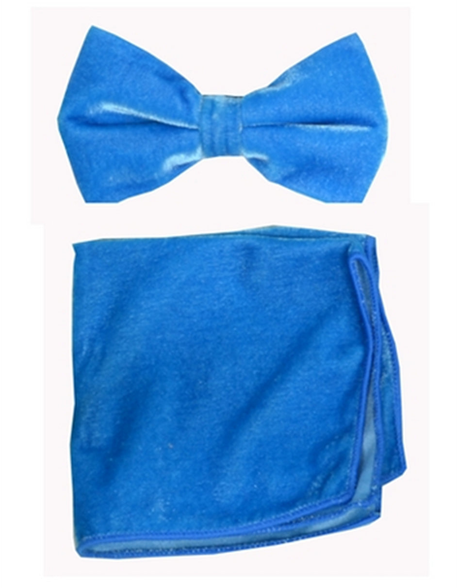 Royal Blue Velvet Bow Tie Set