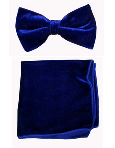 Navy Blue  Velvet Bow Tie Set