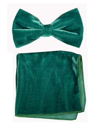 Green Velvet Bow Tie Set
