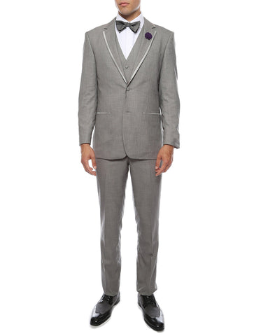 Vested Grey Trim Tuxedo