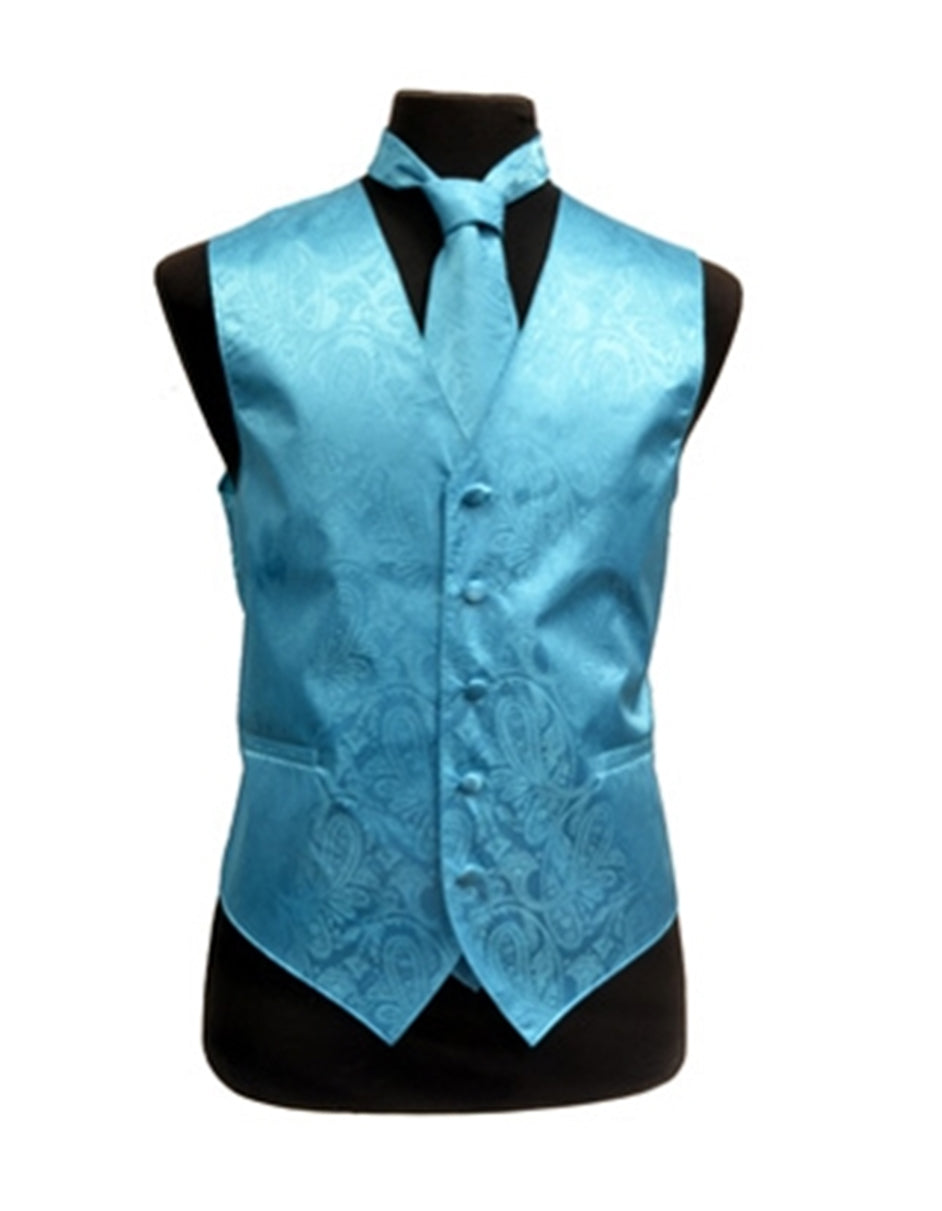 Turquoise Paisley Vest Set