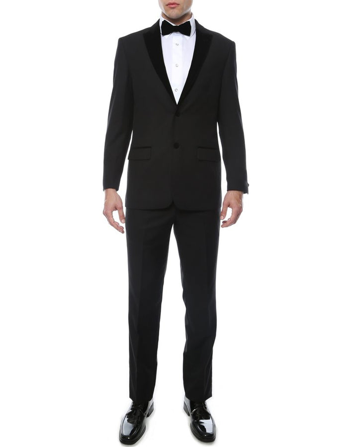 Black Velvet Peak Tuxedo - Men's Tuxedo USA