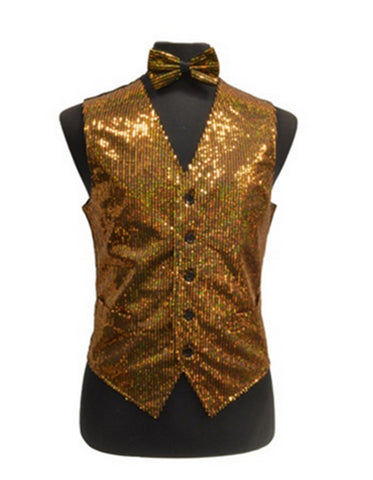 Gold Sequin Vest Set