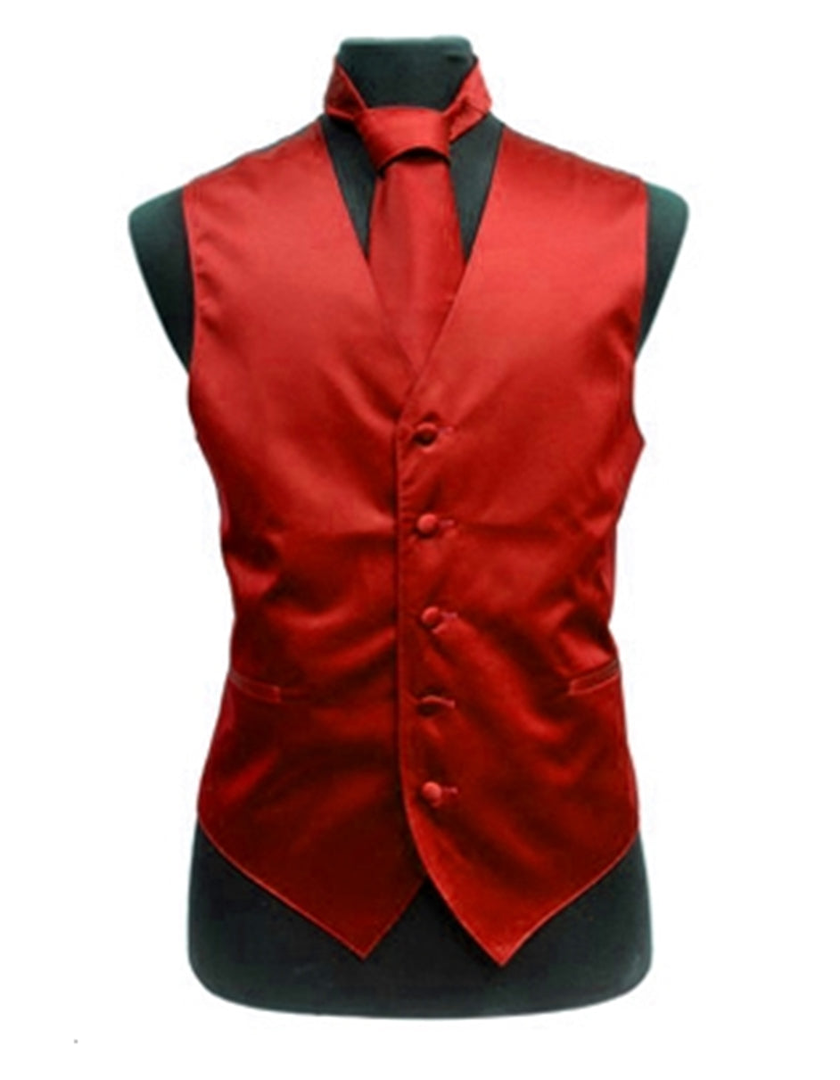 Solid Red Vest Set