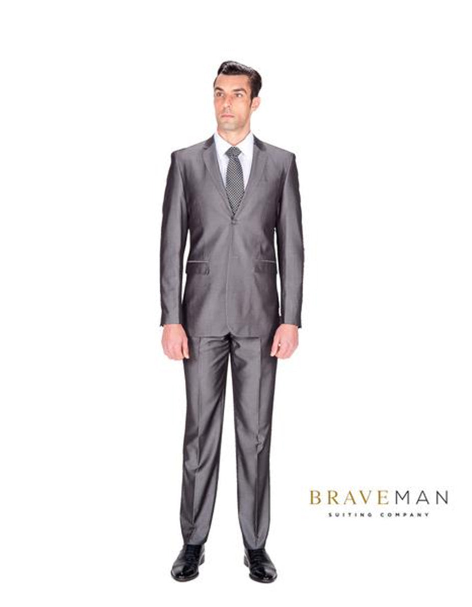 Grey Sharkskin Wedding Suit