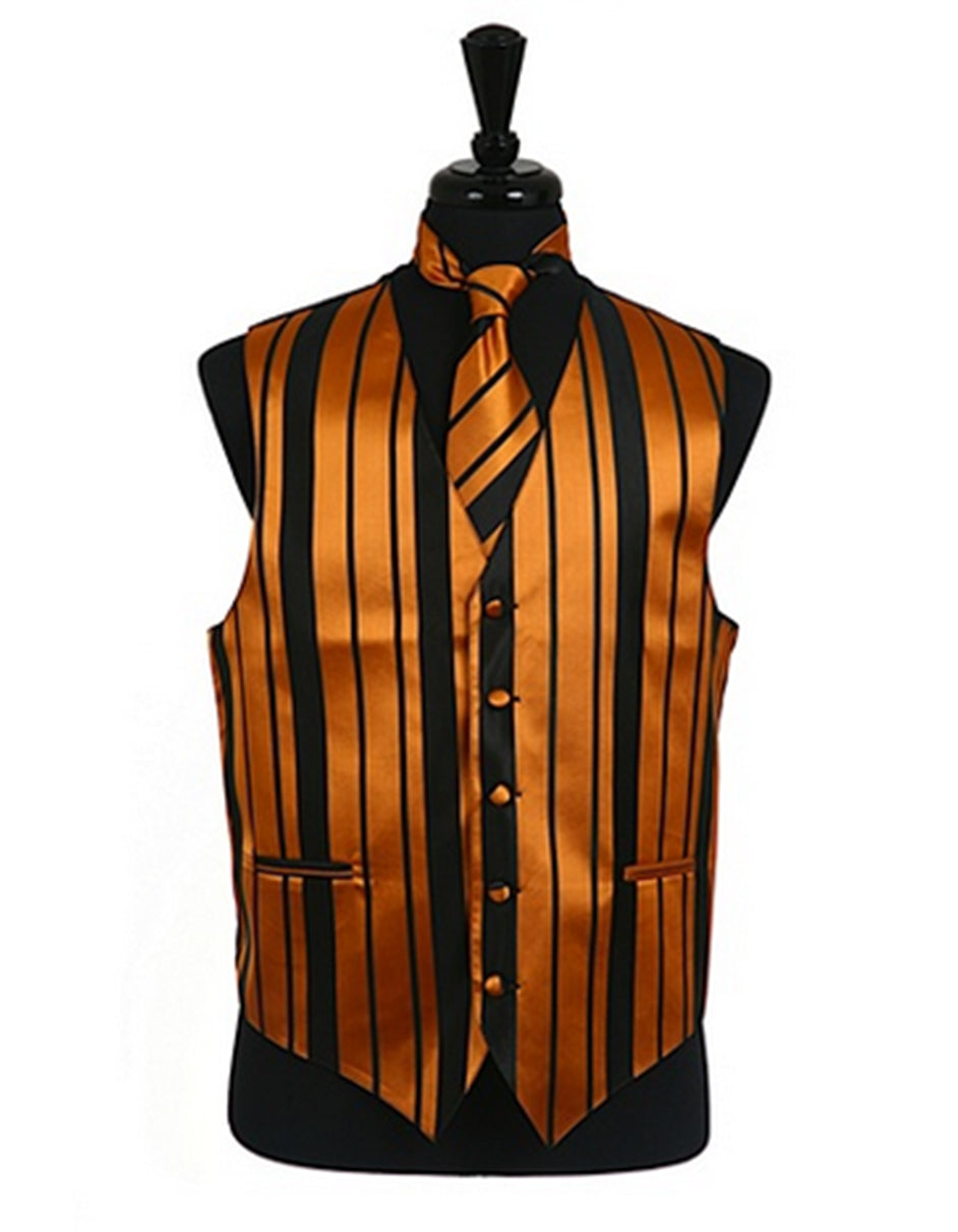 Orange Stripe Vest Set