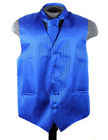 Royal Blue Stripe Vest Set